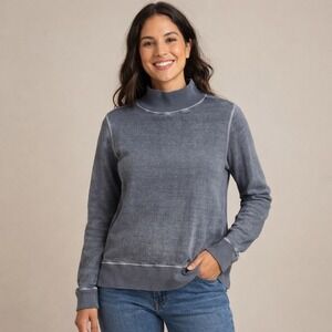 Toad&Co Womens Epique Mockneck Pullover Gray Hemp Organic Cotton‎ S T1081902